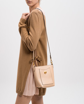 Gianni Chiarini Бежевая кожаная сумка бекет-бег Rubina BS11615PRCK