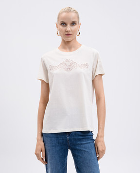 Twinset Бежева футболка з логотипом 252TP2052
