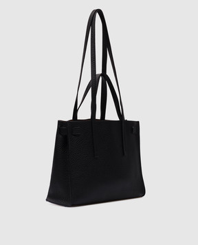 Gianni Chiarini Черная кожаная сумка ALTEA с принтом логотипа BS10966RNGDBL