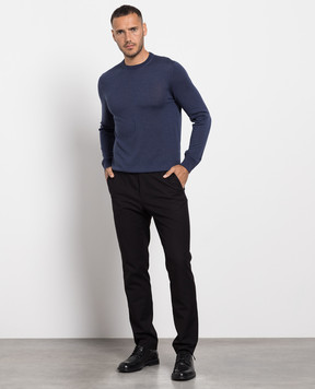 Cashmere&Whiskey Синій джемпер з вовни, шовку та кашеміру MU8191318410R3XL