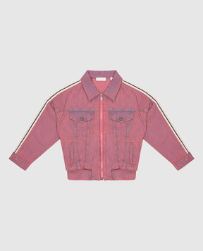 Palm Angels Детская розовая джинсовая куртка с логотипом PGYE001S25DEN001412