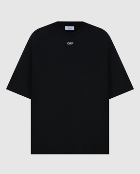 Off-White Черная футболка с вышивкой Off OMAA120S24JER005