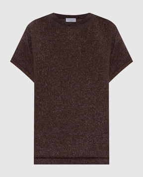 Brunello Cucinelli Коричневый топ с люрексом M41810000P