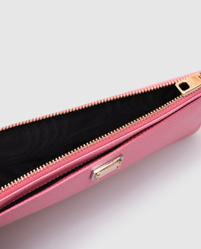 Dolce&Gabbana Розовый кожаный кошелек Dauphine с логотипом BI1265A1001