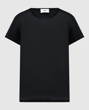 Solotre Черная футболка из шелка M1B0136