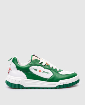 Casablanca Зеленые кожаные кроссовки The Court с логотипом AS24SNK01703M