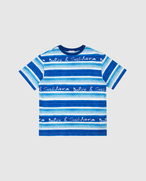 Dolce&Gabbana Дитяча синя футболка в смужку L4JTHVII7FT812+