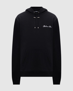 Balmain Черные худи с вышивкой логотипа DH1JT047BC78