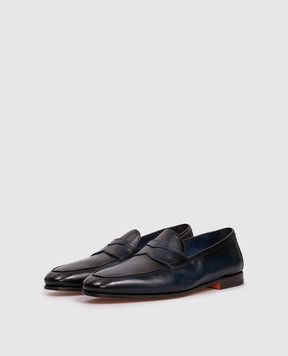 Santoni Сині шкіряні лофери MCNG18837SA4SVOS