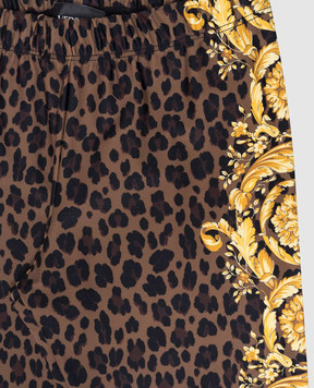 Versace Детские коричневые леггинсы Wild Barocco 10000421A12569812
