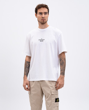 Stone Island Біла футболка з принтом K2S152100037S0091