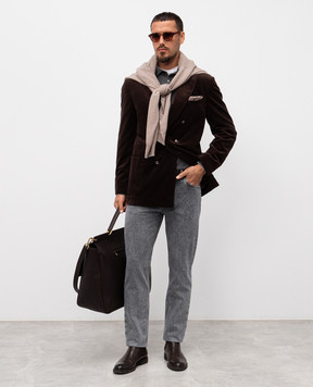 Brunello Cucinelli Серое поло из кашемира M2200295