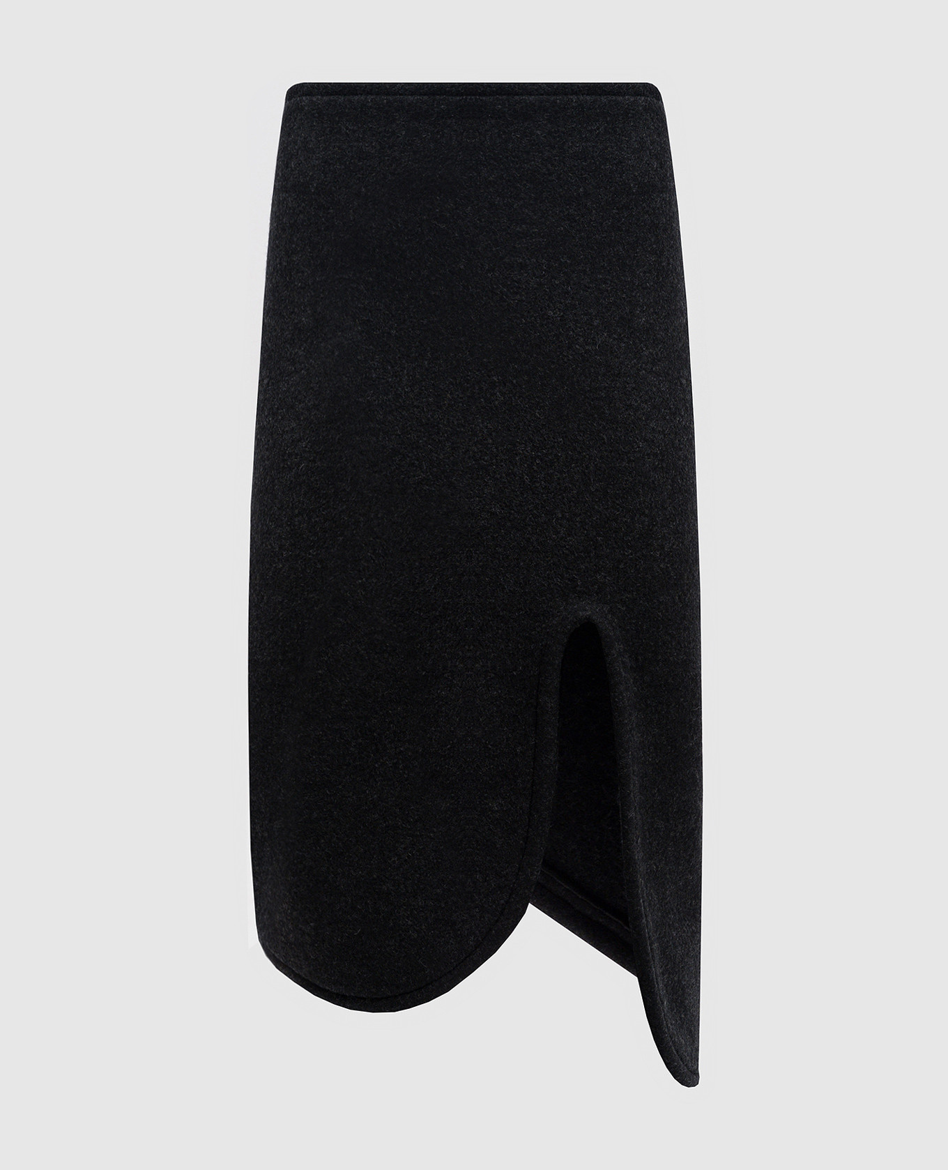 

Серая меланжевая юбка из шерсти, Серый, Юбки прямые