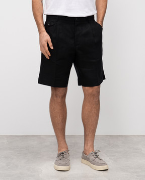 Dolce&Gabbana Черные шорты из льна GW0MATFU4MC