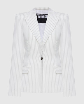Versace Jeans Couture Білий жакет в смужку 76HAQ702N0335
