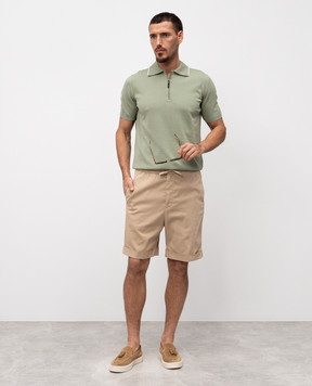 Canali Бежеві шорти з відворотами PT0135595606