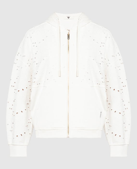 White sports jacket with embroidery