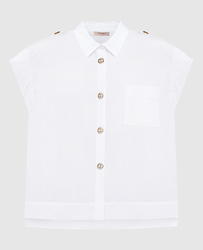 Twinset Белая рубашка с металлическим логотипом 241TT2194