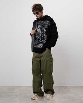 Off-White Чорне худі Scorpio з вовною OMHU006F24KNI001