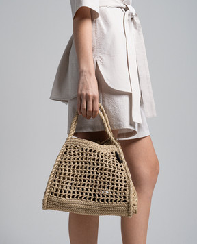Max Mara Бежевая плетеная сумка-тоут BASKET MARINE BASKETMARINES