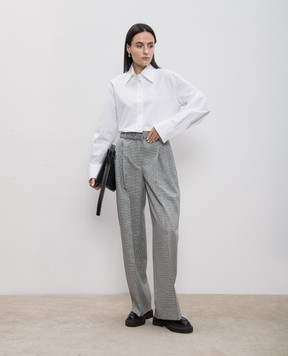 Jil Sander Серые брюки из шерсти в клеточку J02KA0278J40177