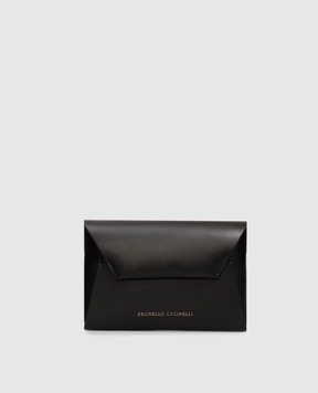 Brunello Cucinelli Чорний шкіряний клатч Duo MWTKD2722