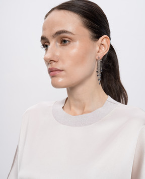 Peserico Сріблясті сережки з намистинами S35483C0CC702