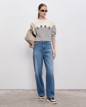 Max Mara Weekend Бежевый лонгслив RONCOLO в полоску RONCOLO