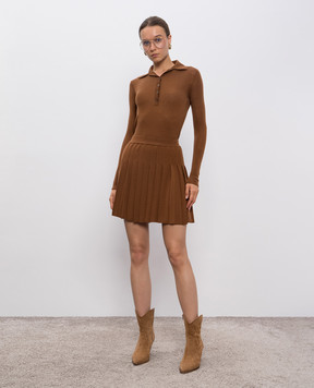 Ermanno Scervino Коричневое поло из шерсти D475M341IVH