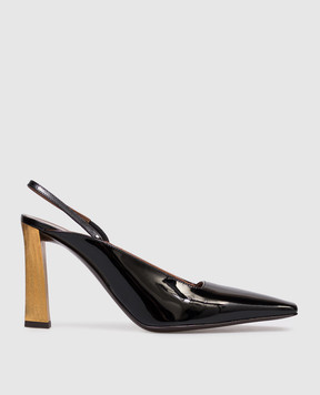 Giuseppe Zanotti Чорні шкіряні лаковані слінгбеки Brenda I550000