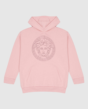 Versace Дитяче рожеве худі Medusa з кристалами 10073591A11474814