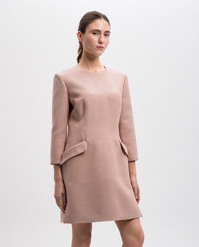 Christian Dior Рожева сукня міні з вовни та шовку 911R22A1166