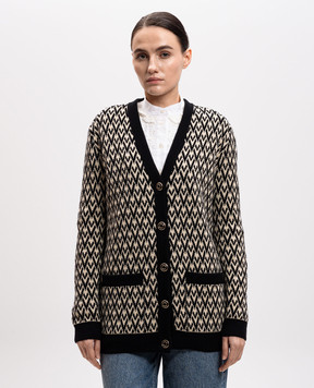 Valentino Бежевий кардиган TOUTE LA V з вовни 6B3KA09A929
