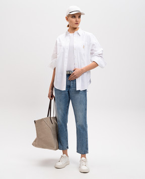 Brunello Cucinelli Біла сорочка з емблемою логотипа MA600RF226