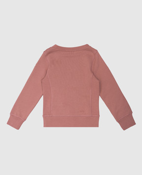 Moncler ENFANT Детский розовый свитшот с логотипом эмблемы из кристаллов J29548G00021899PS810