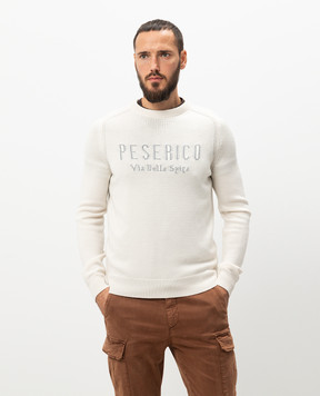 Peserico Белый джемпер из шерсти с логотипом R59368F07A9044