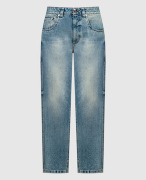 Brunello Cucinelli Блакитні джинси з ланцюжком моніль MA095P5847