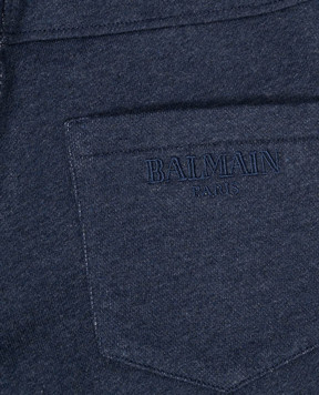 Balmain Дитячі сині штани з вишивкою логотипа BX6Q70Z33031214