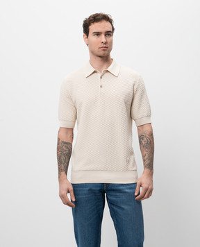 Dolce&Gabbana Бежеве поло у візерунок GXZ02ZJBCFB