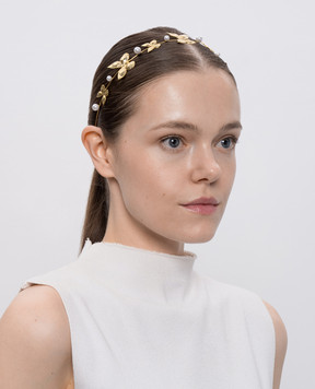 LELET NY Золотистый обруч Butterfly с покрытием 14 карат и жемчугом LELSS251992G