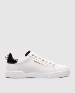 Dolce&Gabbana Білі шкіряні кросівки Portofino з логотипом CK2329AH506