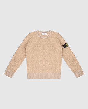 Stone Island Дитячий бежевий светр з патчем логотипа K2S165100007S00M61012