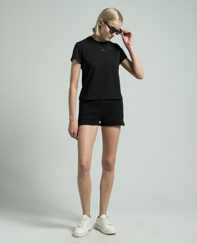 Alexander Wang Черные шорты с фактурным логотипом 4CC3224349