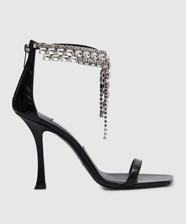 Jimmy Choo - Черные кожаные лакированные босоножки Verity 100