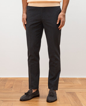 Brunello Cucinelli Серые брюки с шерстью ME262I1770