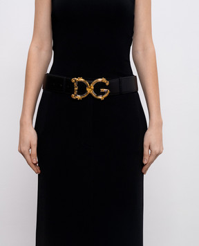 Dolce&Gabbana Черный кожаный ремень с монограммой логотипа. BE1336AZ831