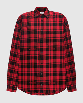 Vetements Чорвона куртка в стилі сорочки в клітинку з логотипом UA66SH460R