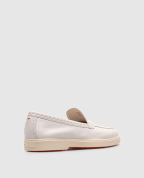 Santoni Белые кожаные лоферы WUYA71436TISSWKA