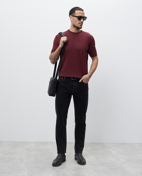 Stefano Ricci Бордовый джемпер из шерсти, кашемира и шелка. W505506G10W25150