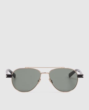 Saint Laurent Золотые очки с логотипом 843061Y9965